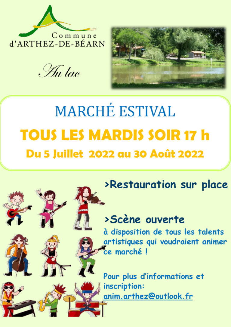 Demain mardi 1er marché estival avec scène ouverte Arthez mon village Site d information du